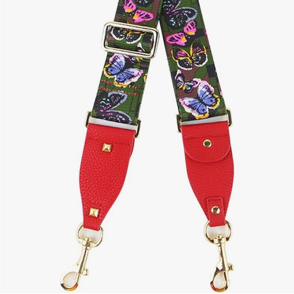 2" Wide Guitar Style Butterflies Crossbody Bag Straps for Handbags